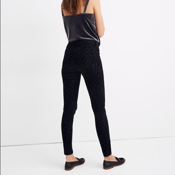 Madewell NWT 9” Skinny Jeans Flocked Leopard Sz 27 - Picture 2 of 8